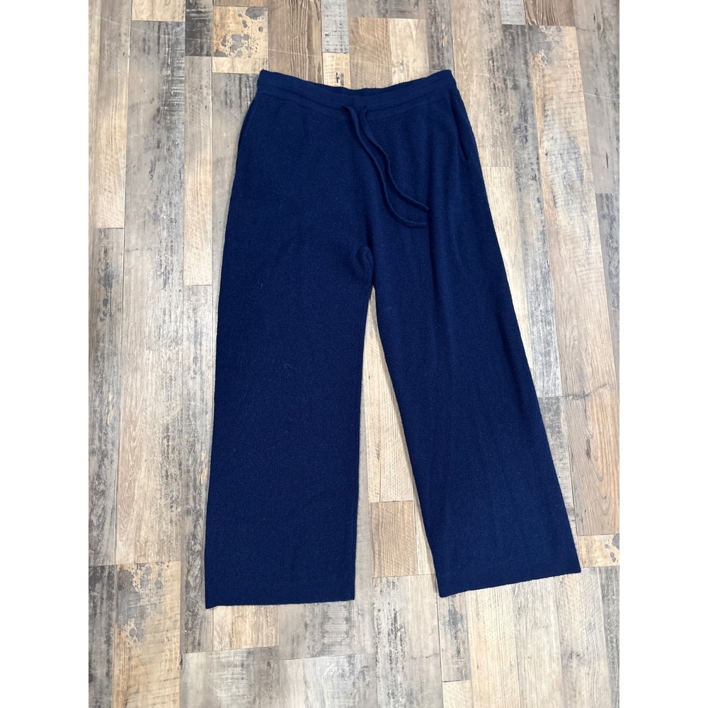 Vineyard Vines Navy Blue Wool Cashmere Wide Leg Knit Lounge Pants Womens XL